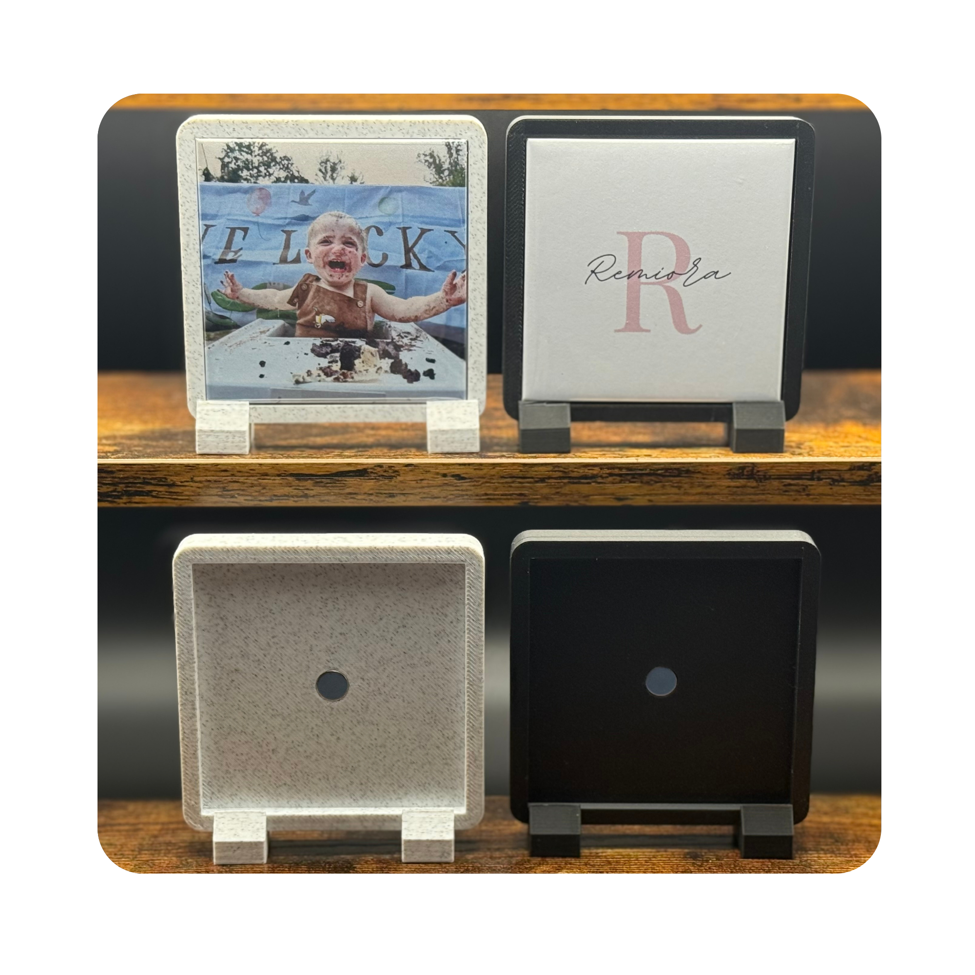 1x1 Custom Frame + Photo Magnet Bundle